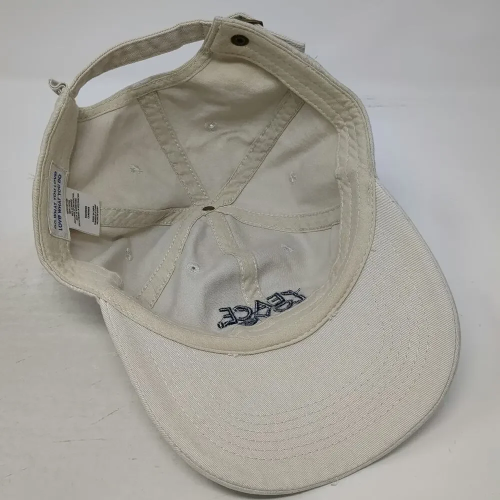 Life Is Good Baseball Cap Beige One Size Adjustable Peace Love Bikes Cotton Hat